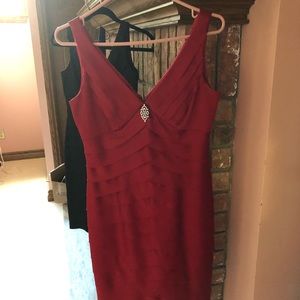 Elegant Red Jones & Co rushed dress size 4 bling